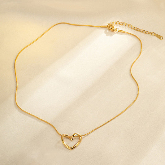 Golden Heart Loop Necklace