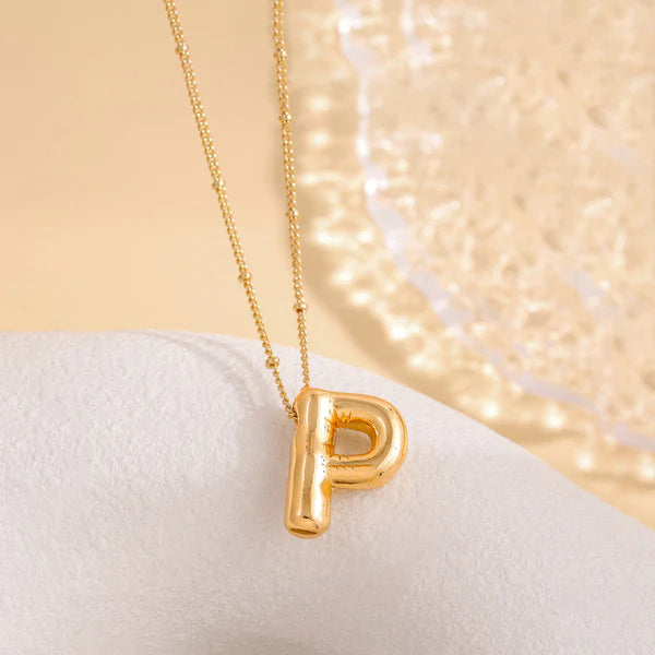 Golden P Initial Necklace