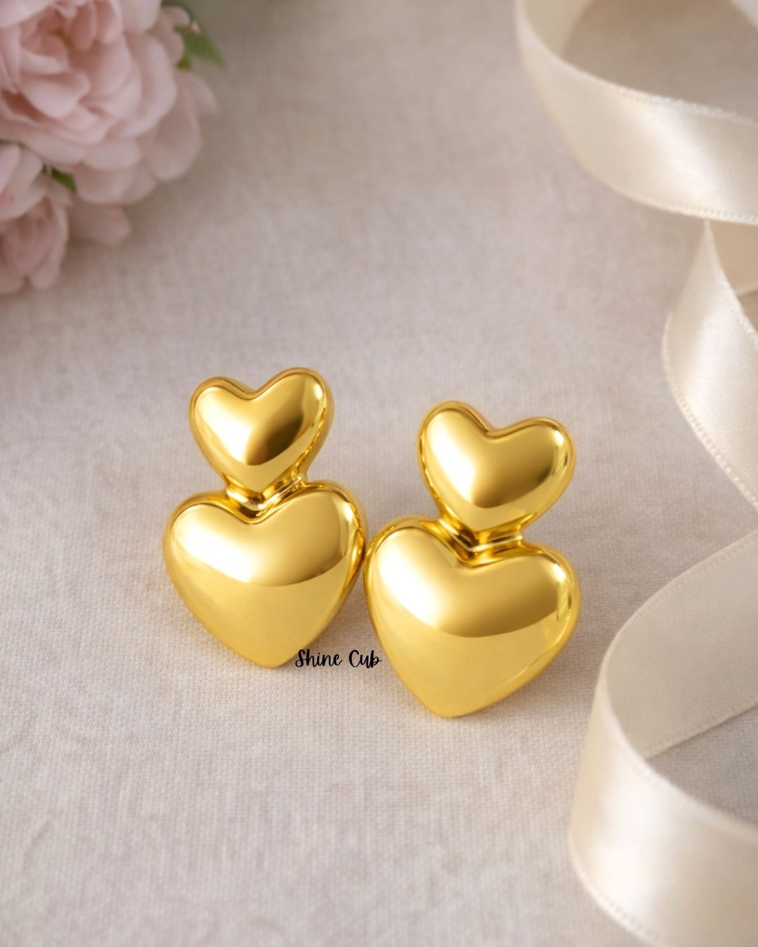 Double Heart Glow Earrings