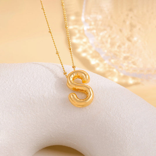 Golden S Initial Necklace