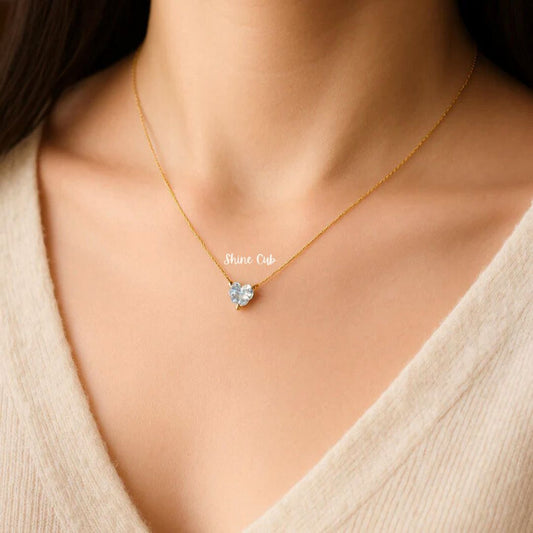 Tiny Diamond Heart Necklace