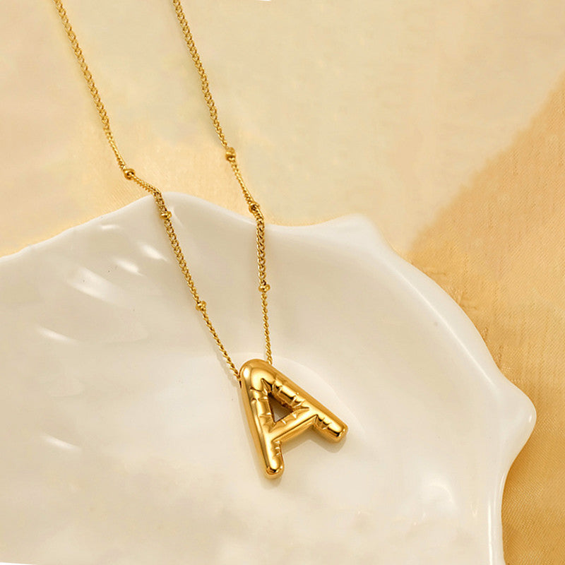 Golden A Initial Necklace