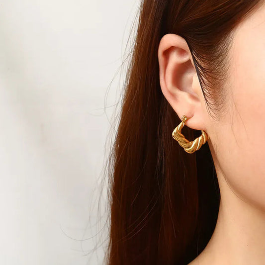 Golden Twist Hoops