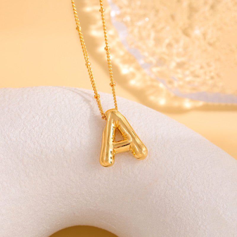 Golden A Initial Necklace