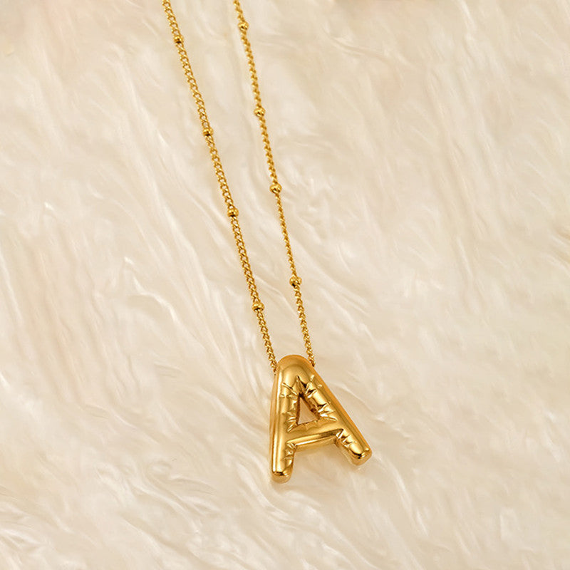 Golden A Initial Necklace