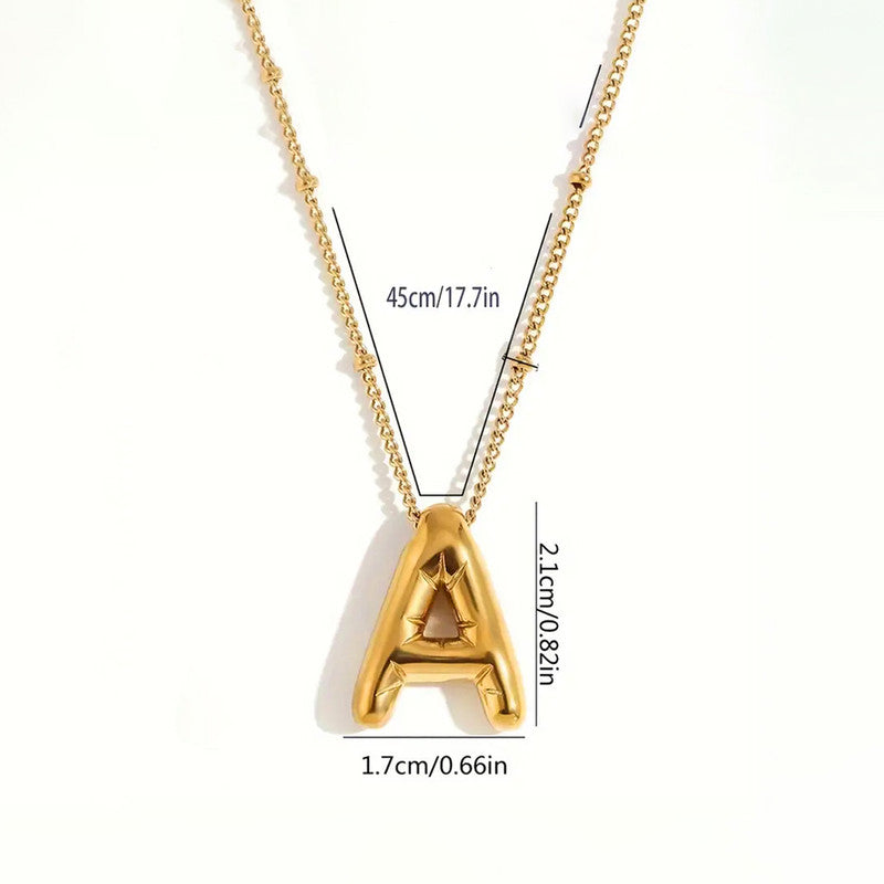 Golden A Initial Necklace