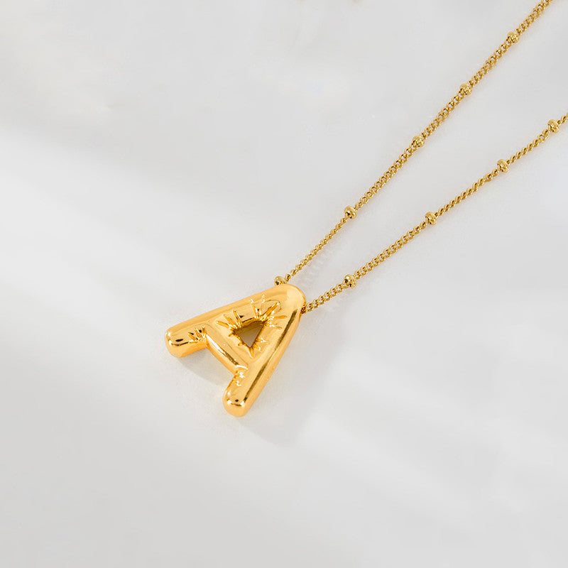 Golden A Initial Necklace