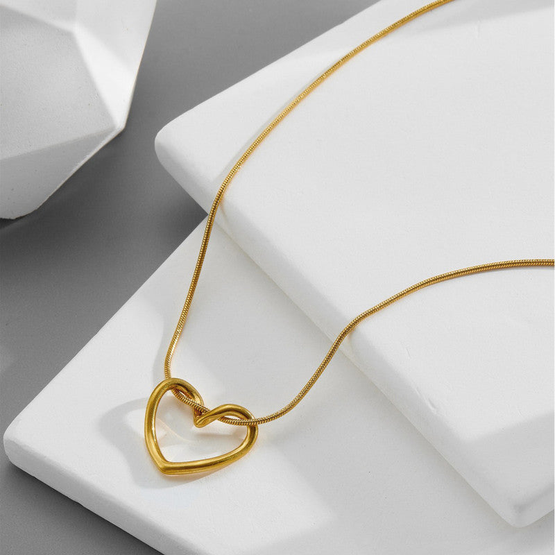 Golden Heart Loop Necklace