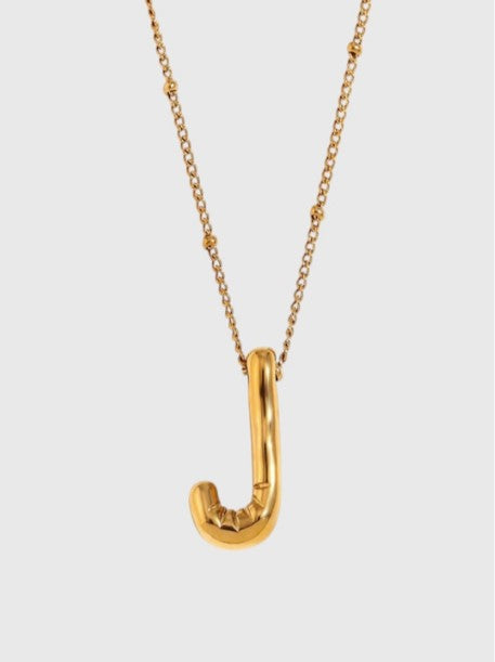 Golden J Initial Necklace