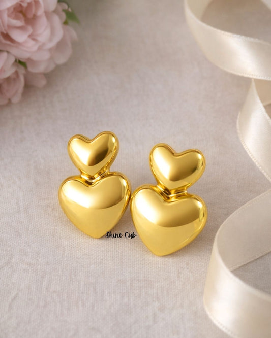 Double Heart Glow Earrings