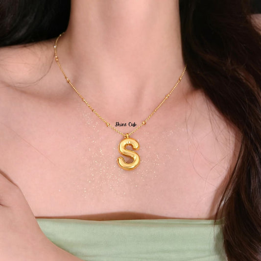 Golden S Initial Necklace